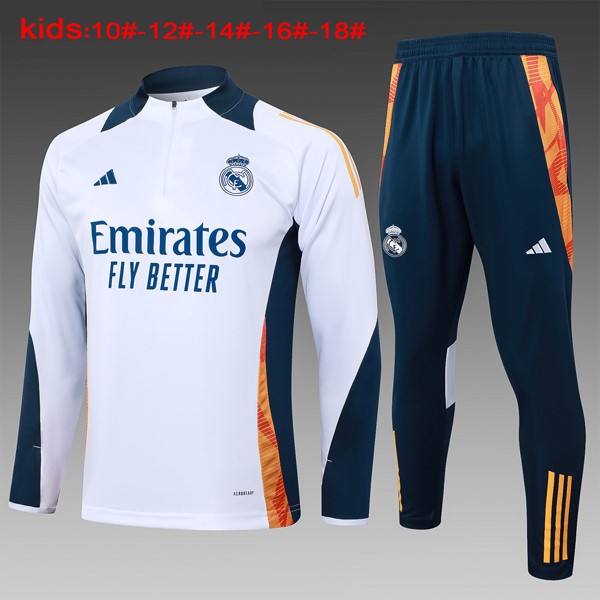 Niños Sudadera De Training Real Madrid 2024/25 Blanco Azul 3